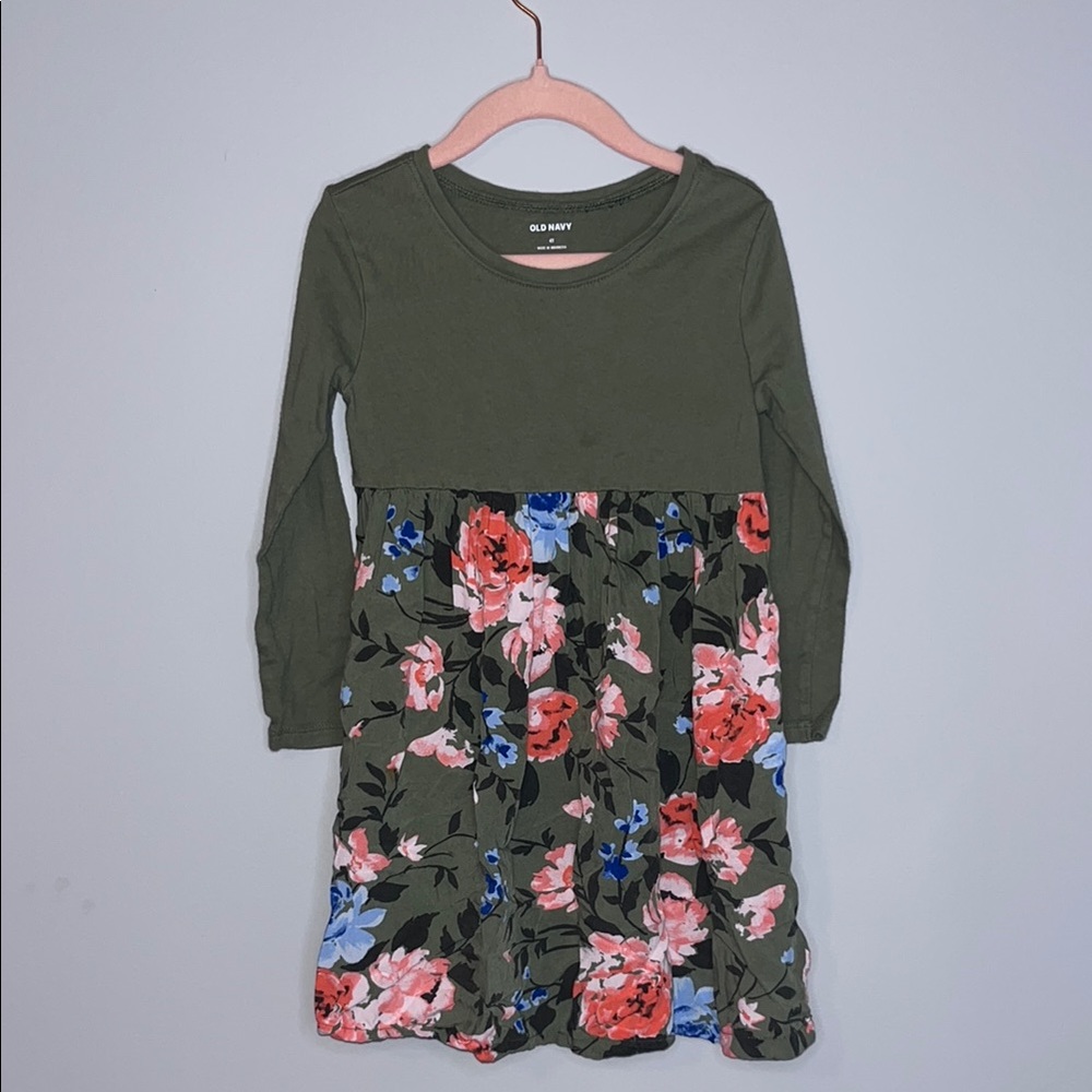 Old Navy Green Fit and Flare Casual Dress